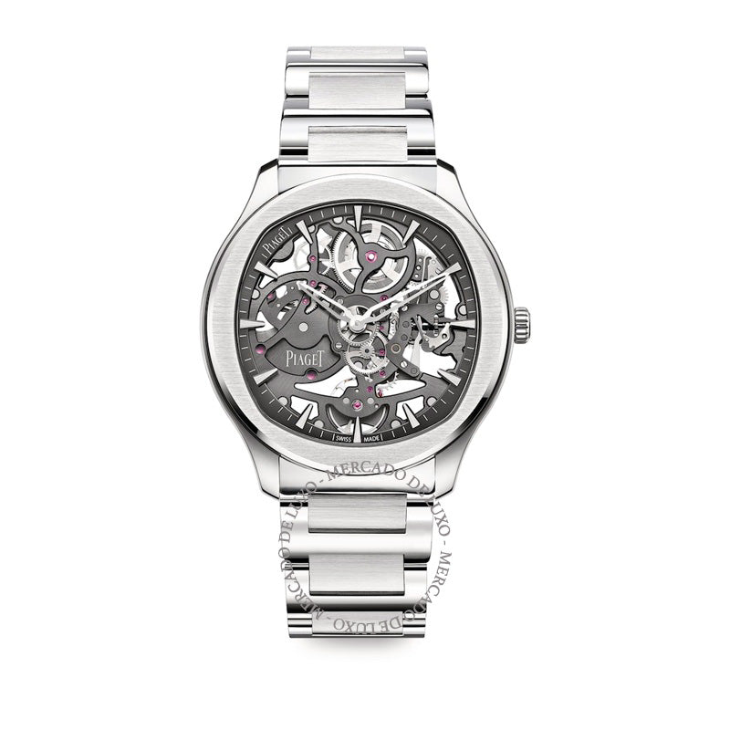 Relógio Polo Skeleton em Aço Inoxidável Cinza 42 mm - Mercado de Luxo - O Maior E-Commerce de Bens, Produtos e Serviços de Luxo do Brasil.