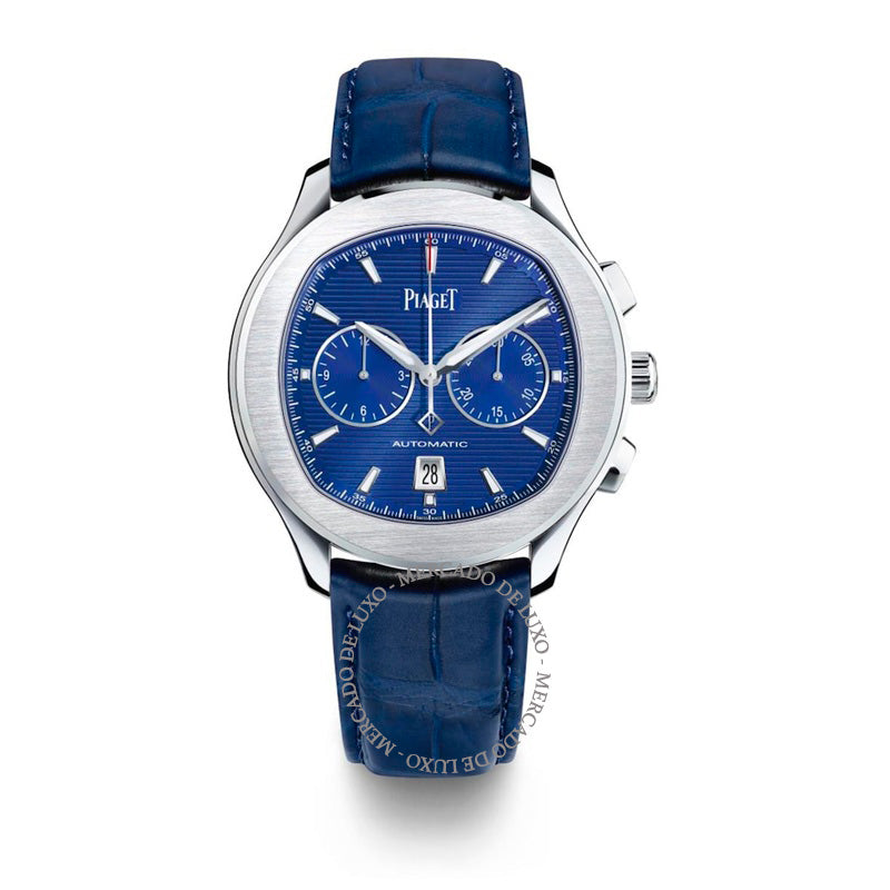 Relógio Polo em Aço Inoxidável e Pulseira de Jacaré 42 mm - Mercado de Luxo - O Maior E-Commerce de Bens, Produtos e Serviços de Luxo do Brasil.