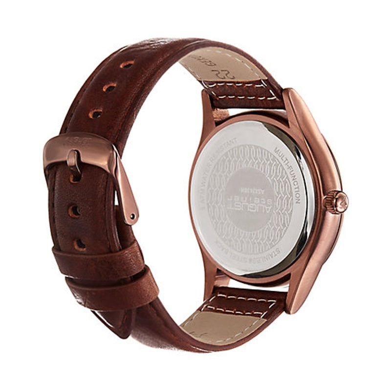 Relógio com Pulseira de em Couro Genuíno - Mercado de Luxo - O Maior E-Commerce de Bens, Produtos e Serviços de Luxo do Brasil.