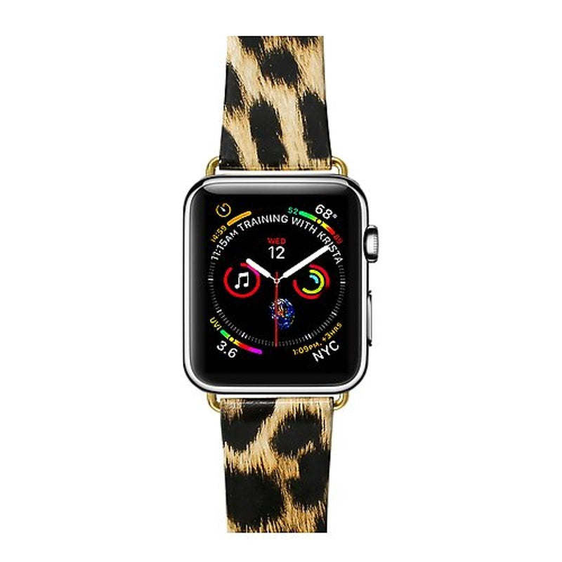 Pulseira em couro envernizado com estampa de leopardo para Apple Watch - Mercado de Luxo - O Maior E-Commerce de Bens, Produtos e Serviços de Luxo do Brasil.