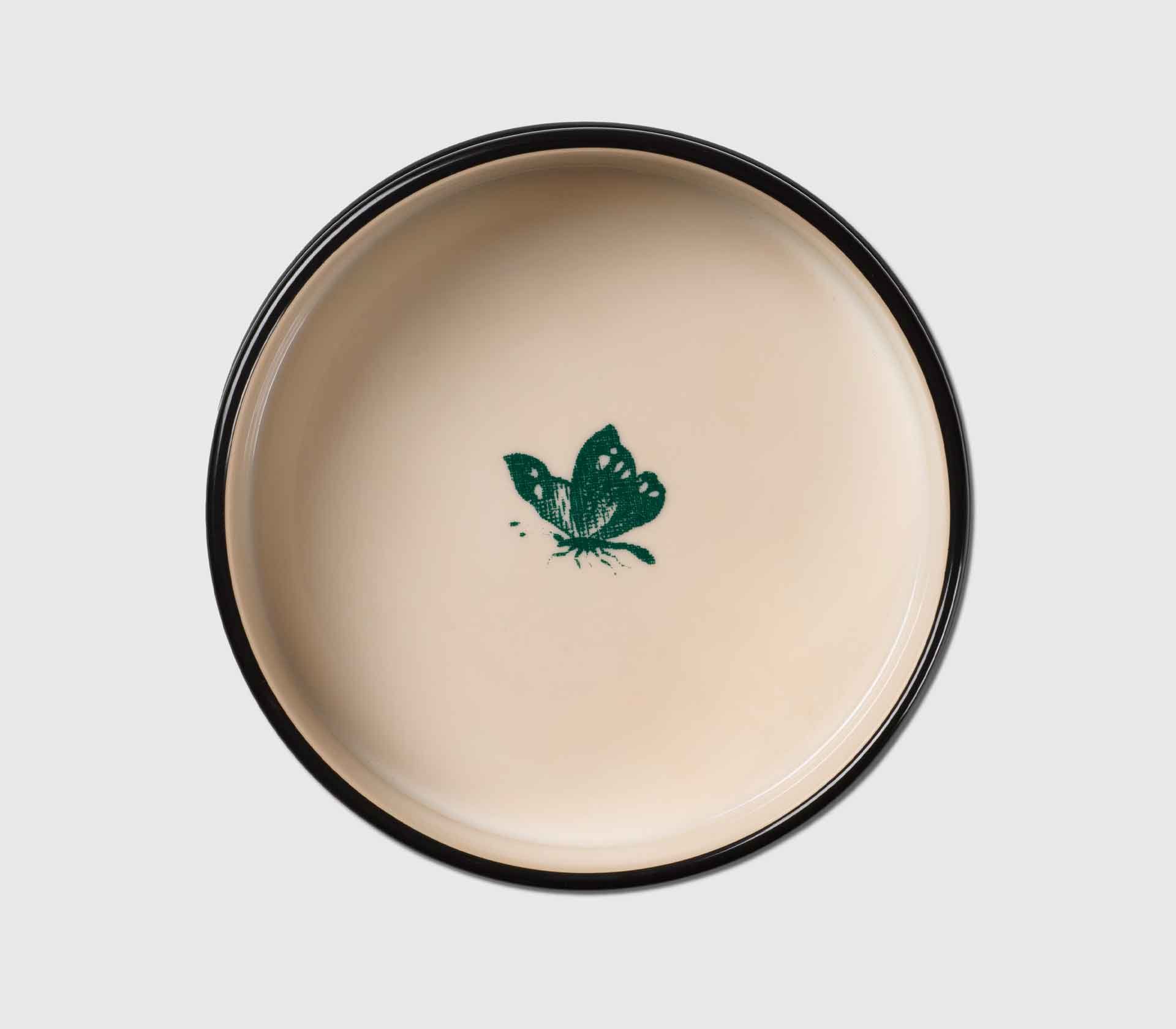 Tigela em Porcelana com Estampa de Herbário - Verde