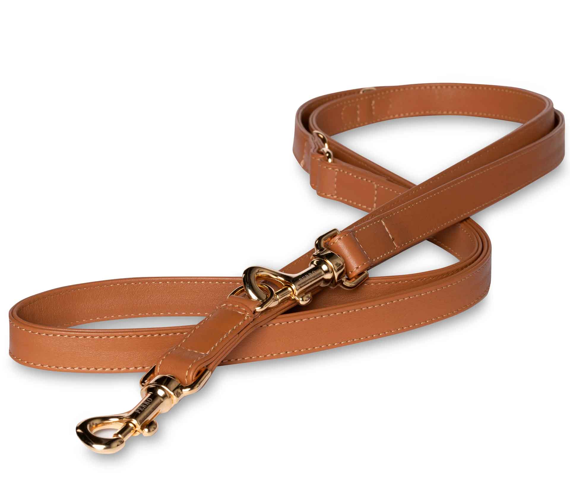 Guia de Coleira para Pet Dupla Harness Caramelo